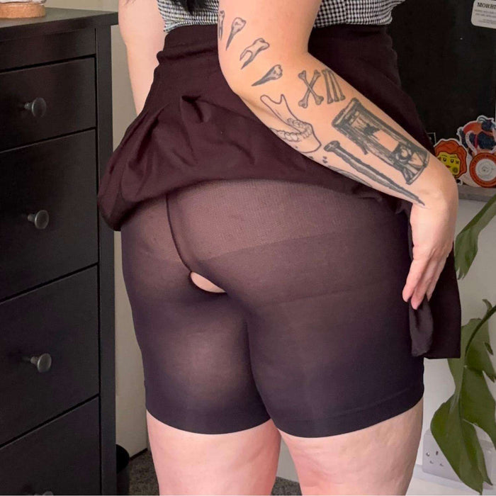 Crotchless Stay Cool Chub Rub Shorts - Black