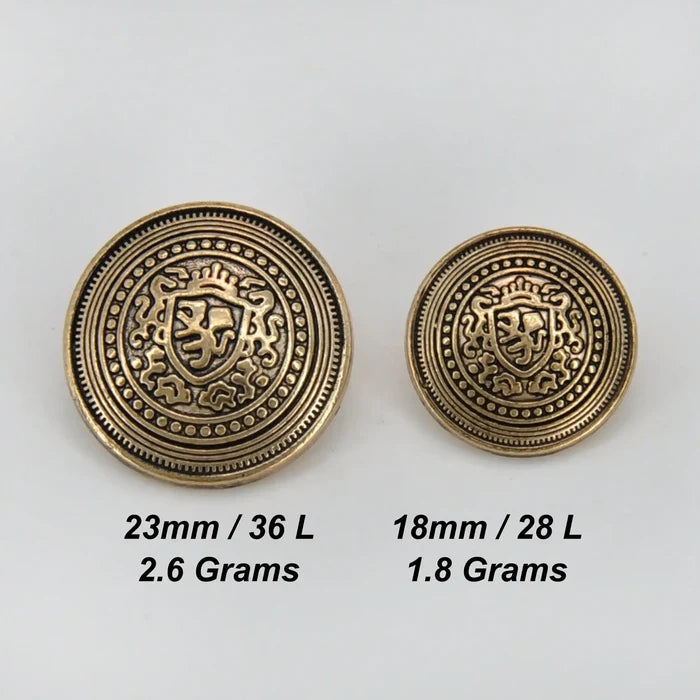 Crownshield Shank Metal Button | 18mm(28L) & 23mm(36L)