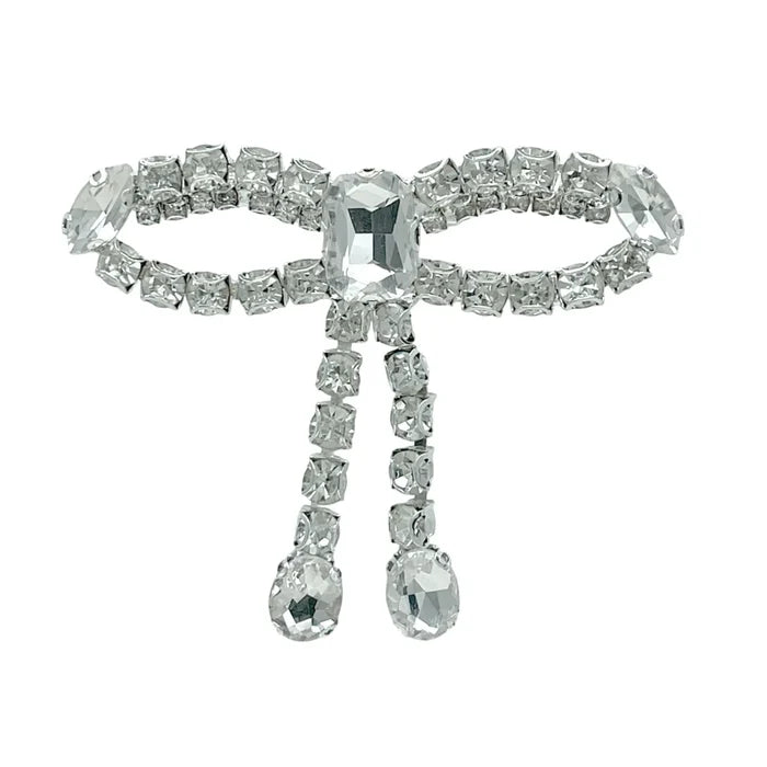 Crystal Bow Brooch For Dresses & Party Outfits