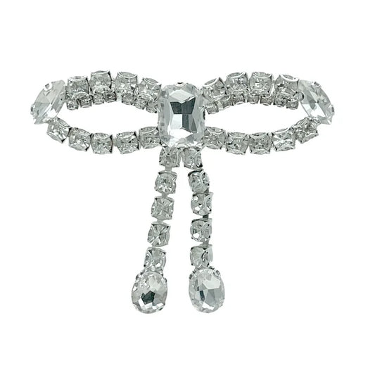 Crystal Bow Brooch For Dresses & Party Outfits