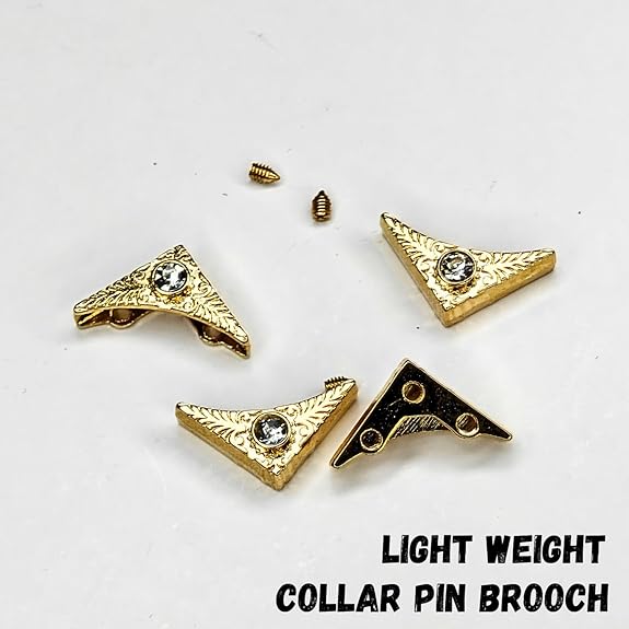 Ani Accessories |  4 piece of  gold  center crystal and 1 back image of collar tip with some screw