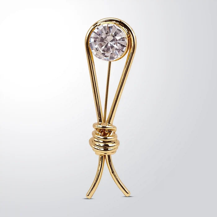 Crystal-Encrusted Collar Pin Brooch