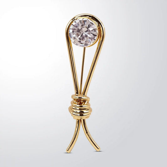 Crystal-Encrusted Collar Pin Brooch