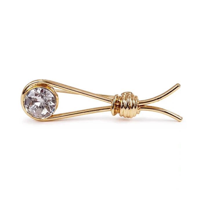 Crystal-Encrusted Collar Pin Brooch
