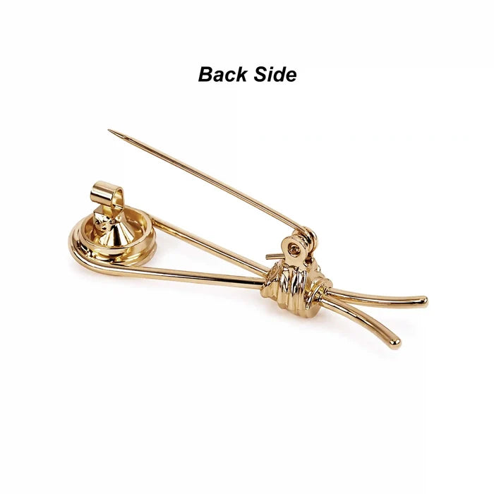 Crystal-Encrusted Collar Pin Brooch