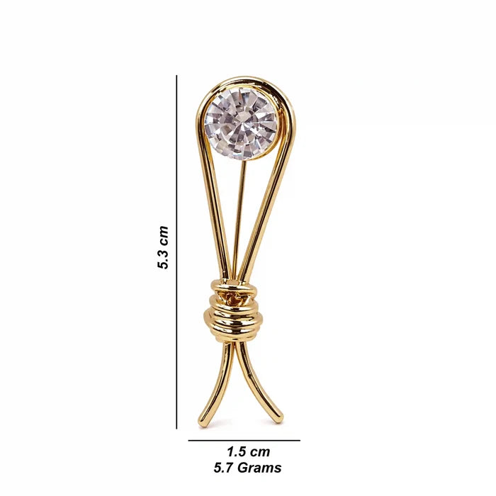 Crystal-Encrusted Collar Pin Brooch