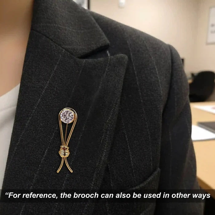 Crystal-Encrusted Collar Pin Brooch