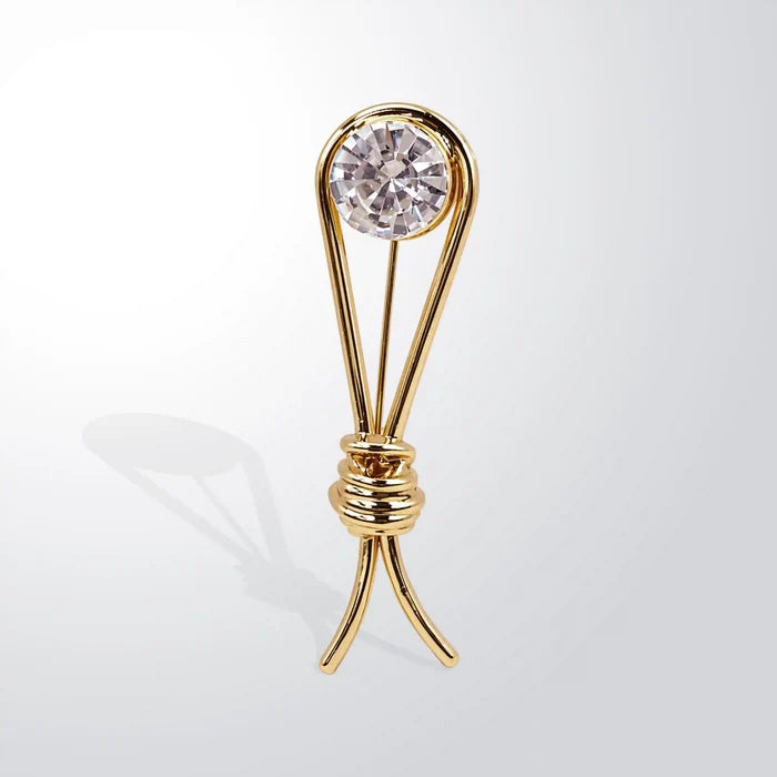 Crystal-Encrusted Collar Pin Brooch