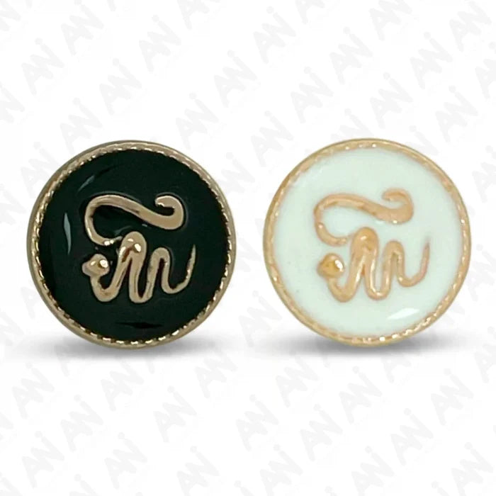 Cursive Monogram Metal Shirt Button | 10mm(17L)