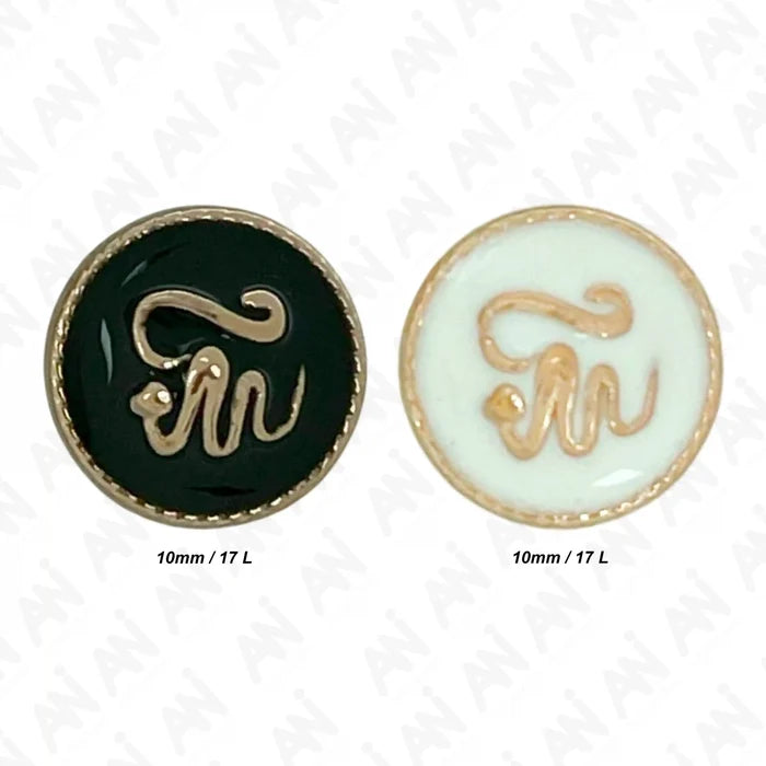 Cursive Monogram Metal Shirt Button | 10mm(17L)