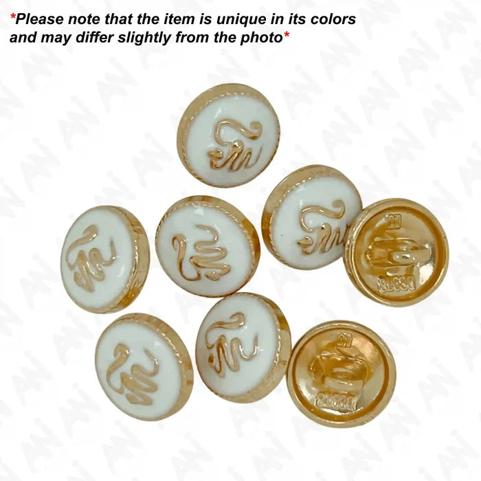 Cursive Monogram Metal Shirt Button | 10mm(17L)