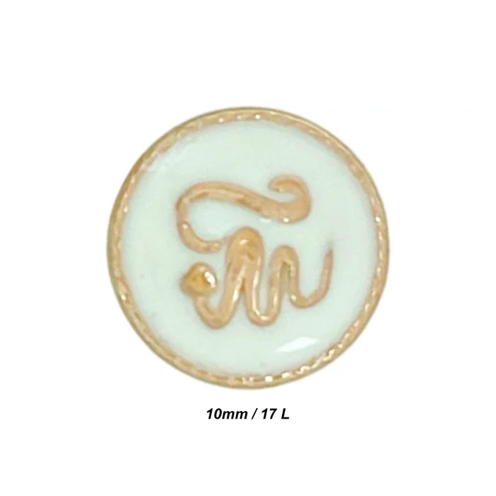 Cursive Monogram Metal Shirt Button | 10mm(17L)