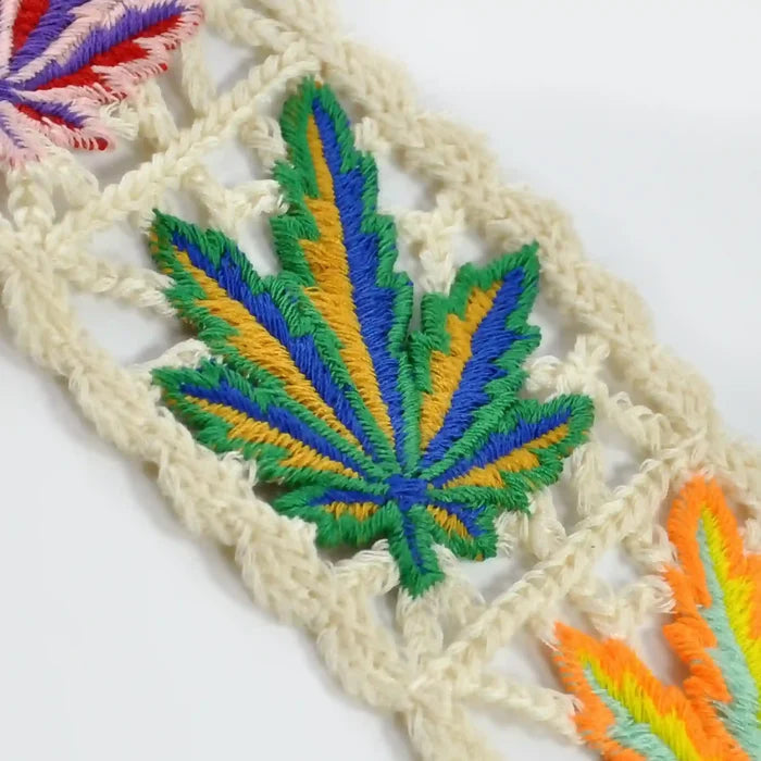 Decorative cut work crocheted leaf motif lace trim for DIY sewing by Ani Accessories – elegant garment accent