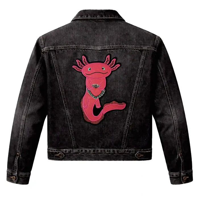 Cute Pink Axolotl Embroidered Patch