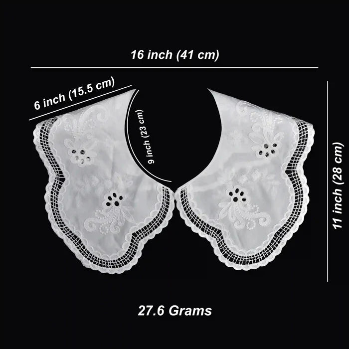 Ani Accessories premium cutwork floral embroidered Peterpan collar for couture fashion detailing