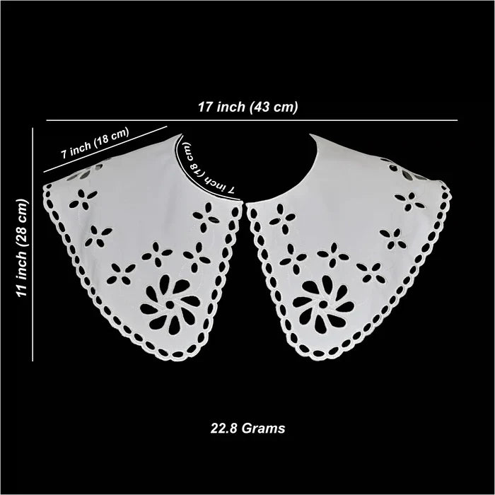 Ani Accessories premium cutwork embroidered Peterpan collar for couture fashion detailing
