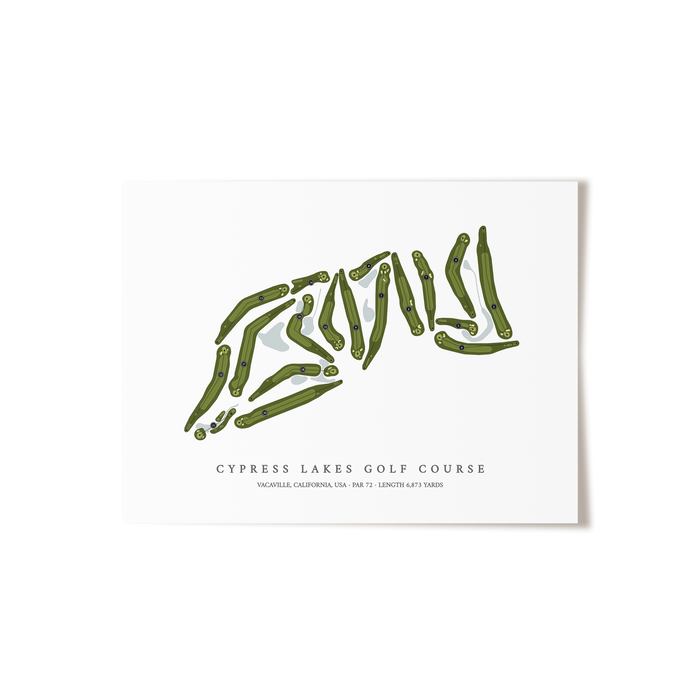 Cypress Lakes Golf Course | Golf Course Map | Unframed
