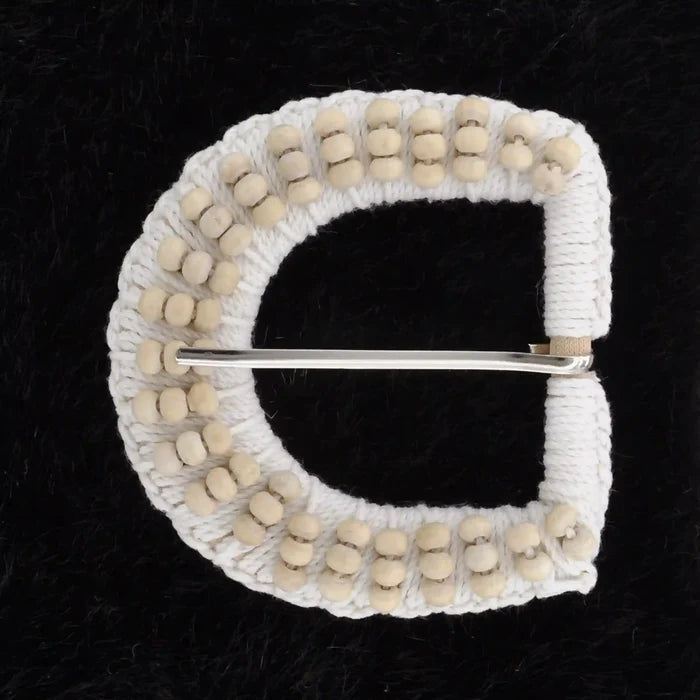Ani Accessories handmade raffia buckle D prong straw woven buckle for belt bag boho DIY craft decor