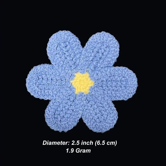 Daisy Flower Crochet Patch | 4 Pieces