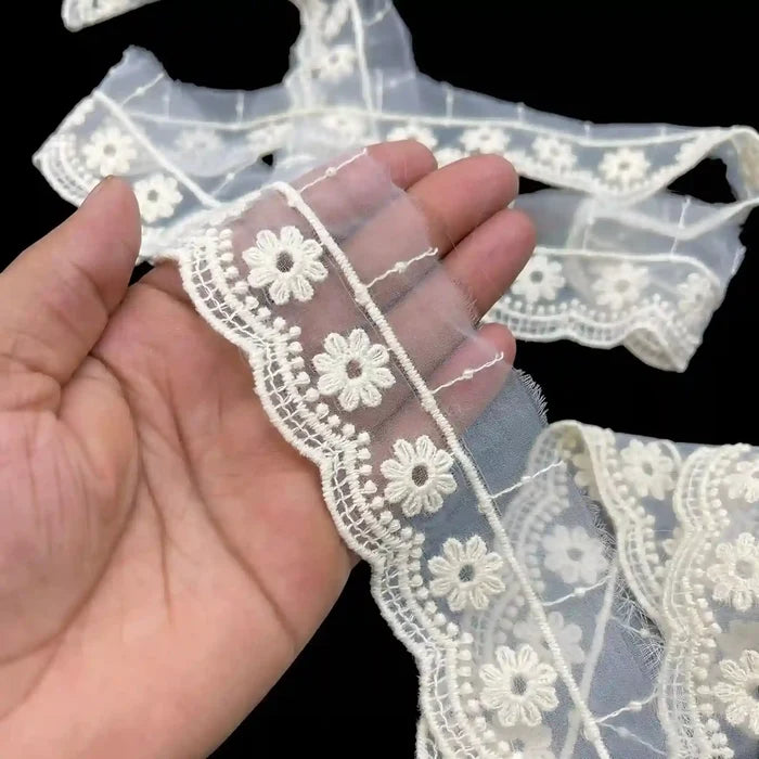 Daisy Organza Lace | 2 Meters | SKU-CE-7