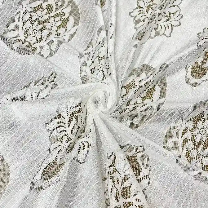 Close up photo of Floral damask medallion French dyeable fabric 58 inch width by Ani Accessories for luxury outfits