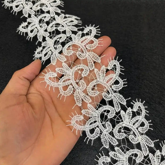 Decorated Floral Design Lace | Width 9.1cm (3.6 inches) 91mm | SKU-FML-13