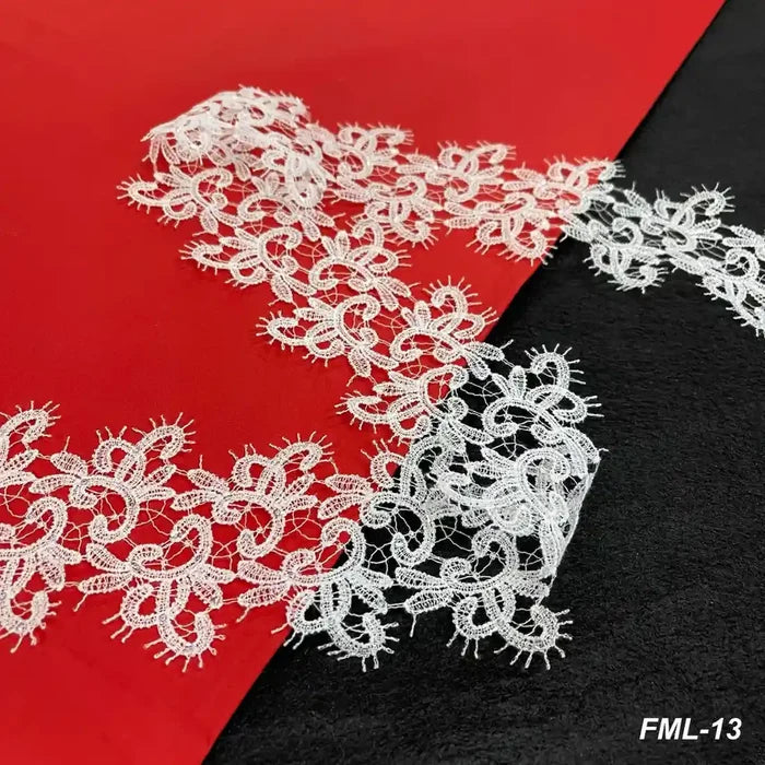 Decorated Floral Design Lace | Width 9.1cm (3.6 inches) 91mm | SKU-FML-13