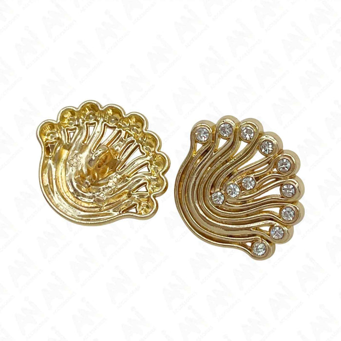 Decorative Fan-Shaped Metal Buttons | 14mm(22L), 18mm(28L) & 23mm(36L)