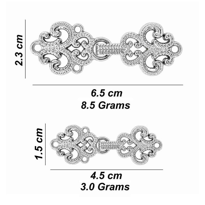 Decorative Metal Toggle Frog Closure Buttons | 4 Pair