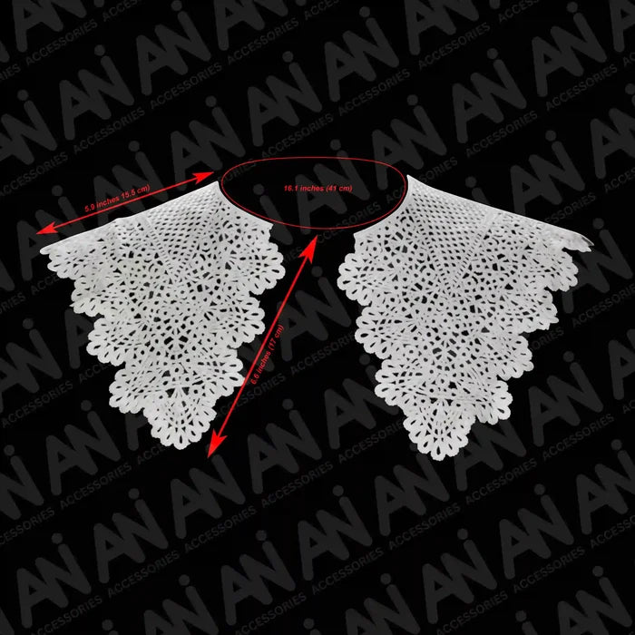Embroidered decorative neckline bib collar crafted for chic dress, gown and blouse enhancement