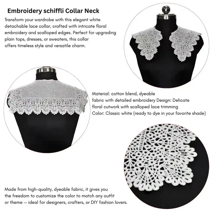 Premium decorative neckline bib collar accessory adding refined charm to garment customization