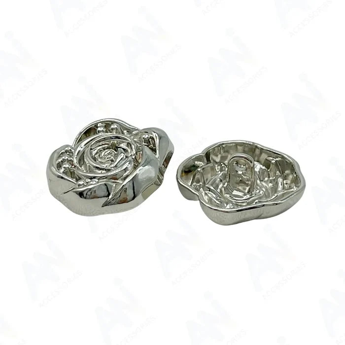 Decorative Rose Metal Buttons | 11mm(17L), 18mm(28L) & 23mm(36L)