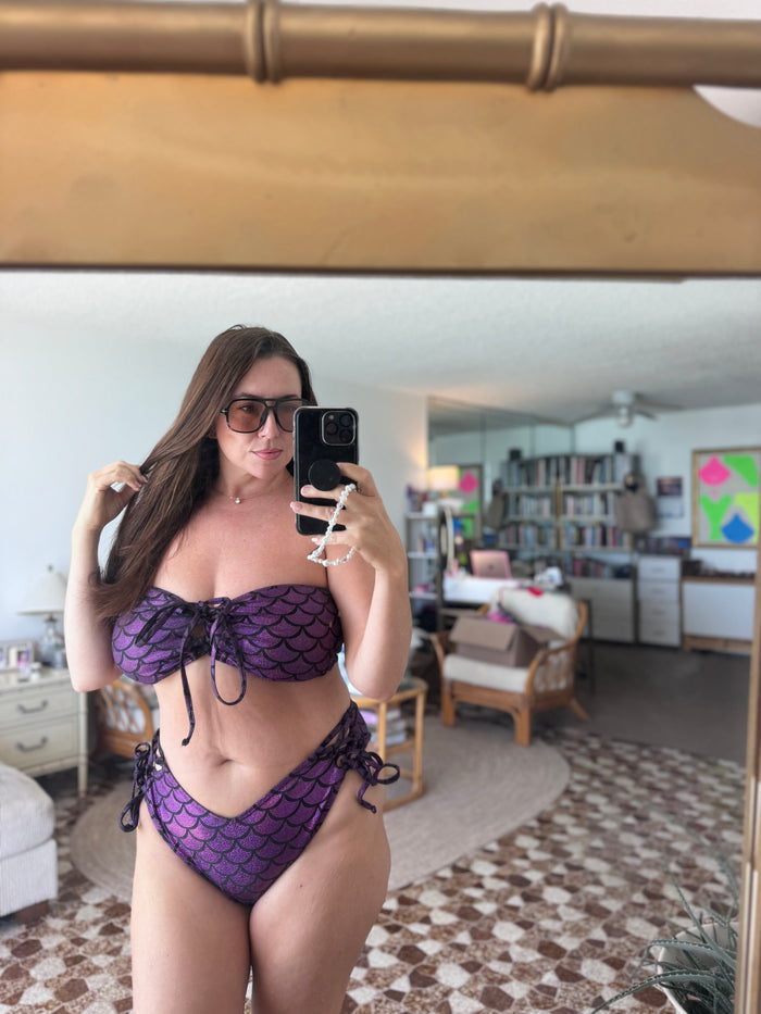 Deep Purple Mermaid Bandeau Bikini Top