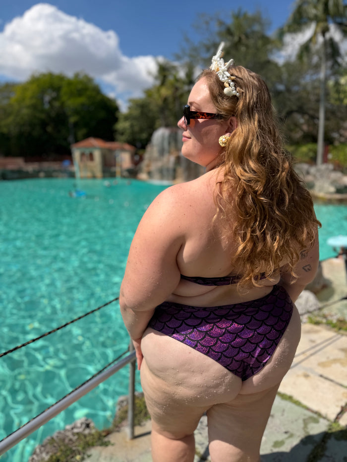 Deep Purple Mermaid Cheeky Bikini Bottom