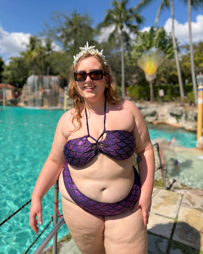 Deep Purple Mermaid Cheeky Bikini Bottom