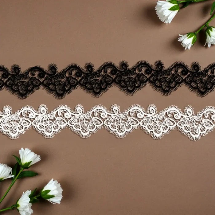 Delicate Vintage Floral Border Lace | Width 5.3cm (2.1 inches) 53mm