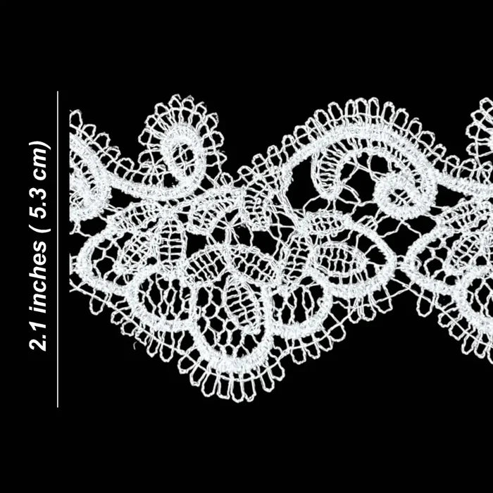 Delicate Vintage Floral Border Lace | Width 5.3cm (2.1 inches) 53mm