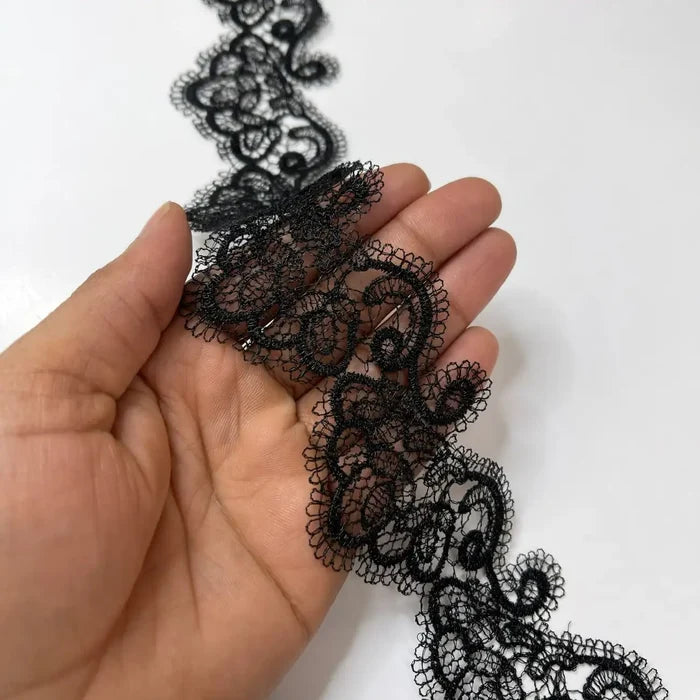 Delicate Vintage Floral Border Lace | Width 5.3cm (2.1 inches) 53mm