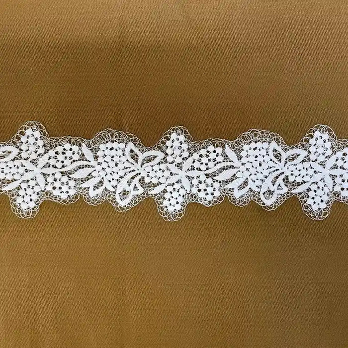 Designer Floral Lace with Net Base | Width 7.8cm (3.1 inches) 78mm |SKU_FML-34