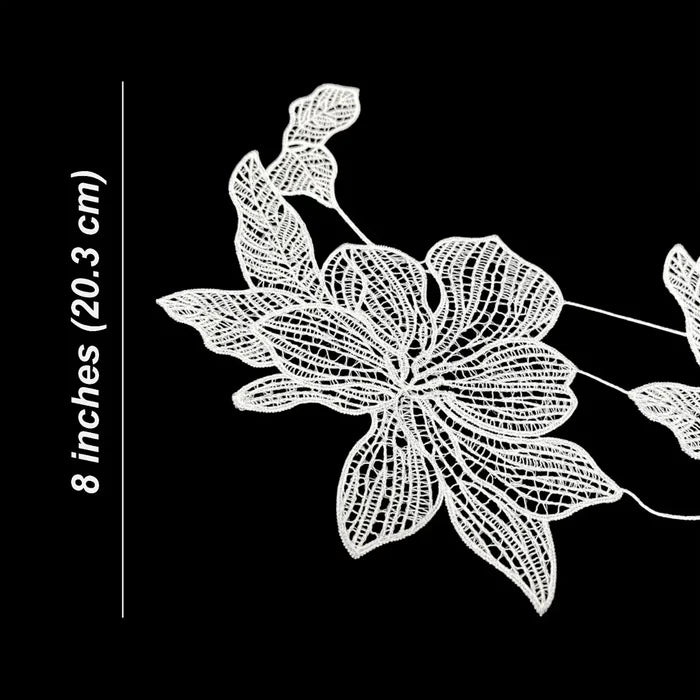 Designer Flower Pattern Lace Trim | Width 20.3cm (8 inches) 203mm