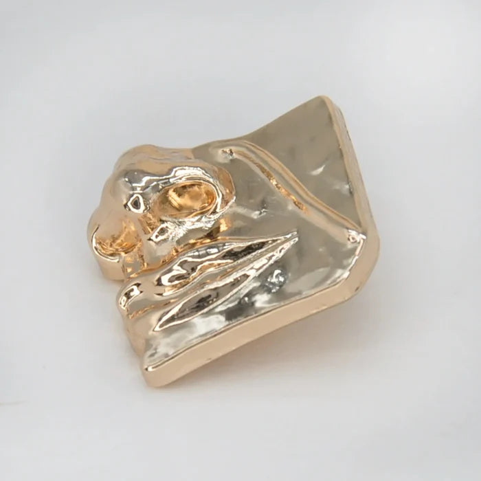 Designer Gold Plated Square Shape Metal Buttons | 20mm(32L)