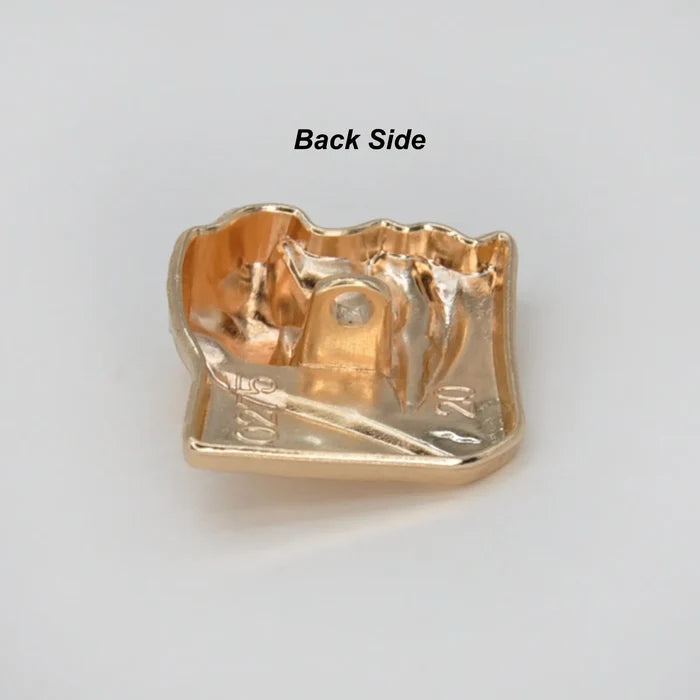 Designer Gold Plated Square Shape Metal Buttons | 20mm(32L)