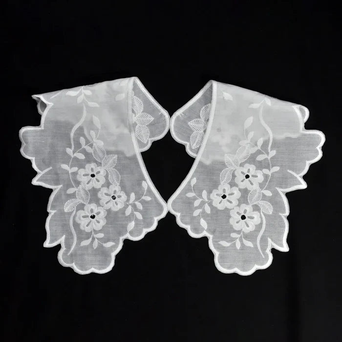 Ani Accessories detachable embroidered lace collar with elegant detailing for dresses blouses and DIY styling