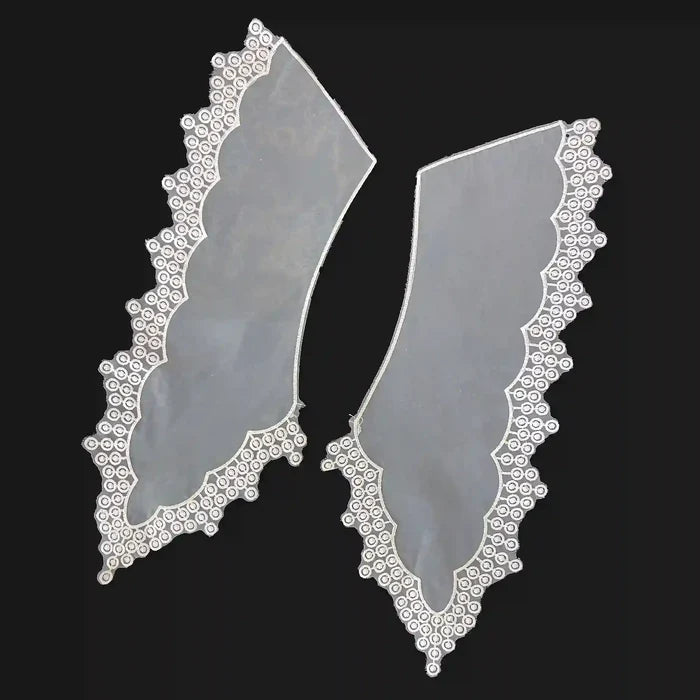 Embroidered detachable neck collar for dress and blouse styling, perfect for statement fashion looks