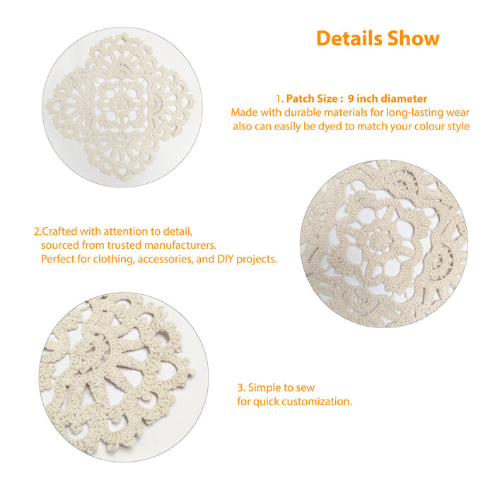 Diamond-Shaped Crochet Cotton Sew Patch
