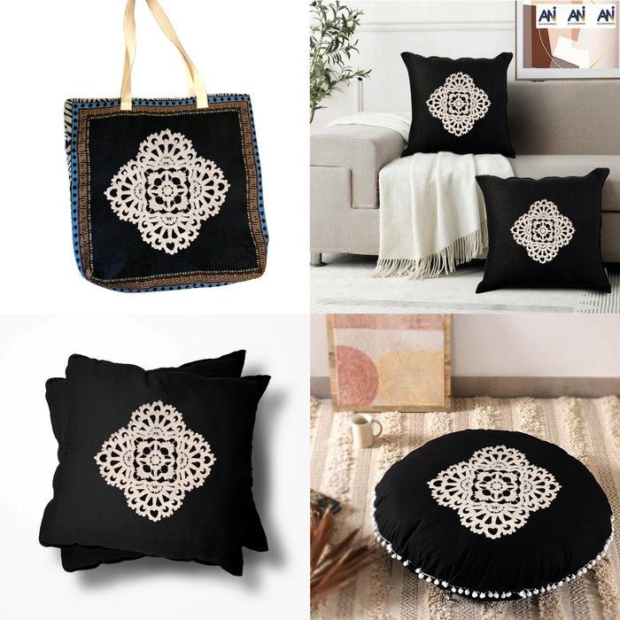 Diamond-Shaped Crochet Cotton Sew Patch