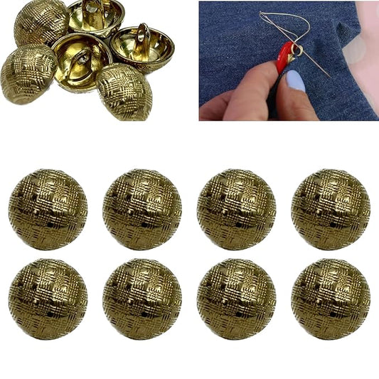 Dome Diamond-Pattern Shank Metal Buttons for Shirt & Kurta