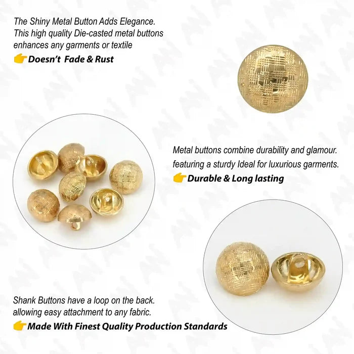 Dome Shape Hatch Style Metal Buttons