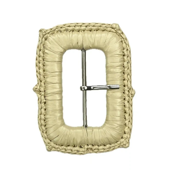 Buy now Ani Accessories double layer braided rectangle buckle with prong on a white background