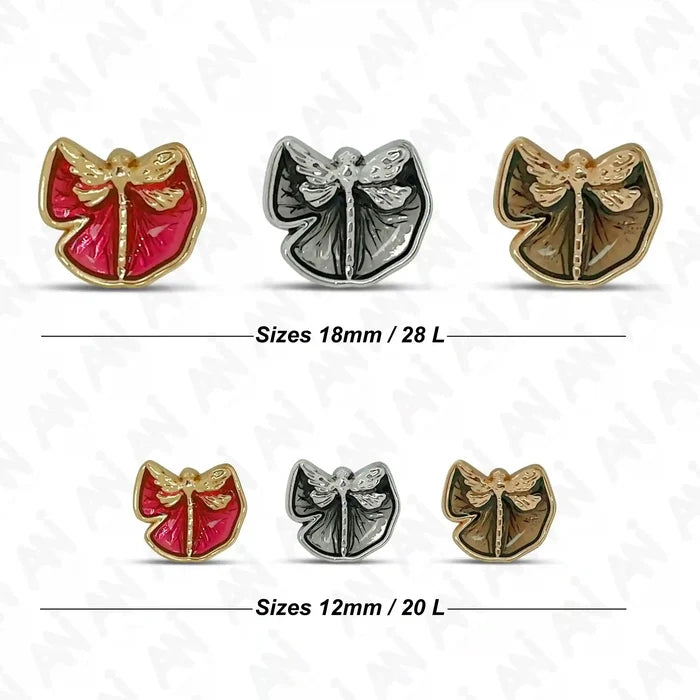 Dragonfly Shirt Metal Buttons | 12mm & 18mm